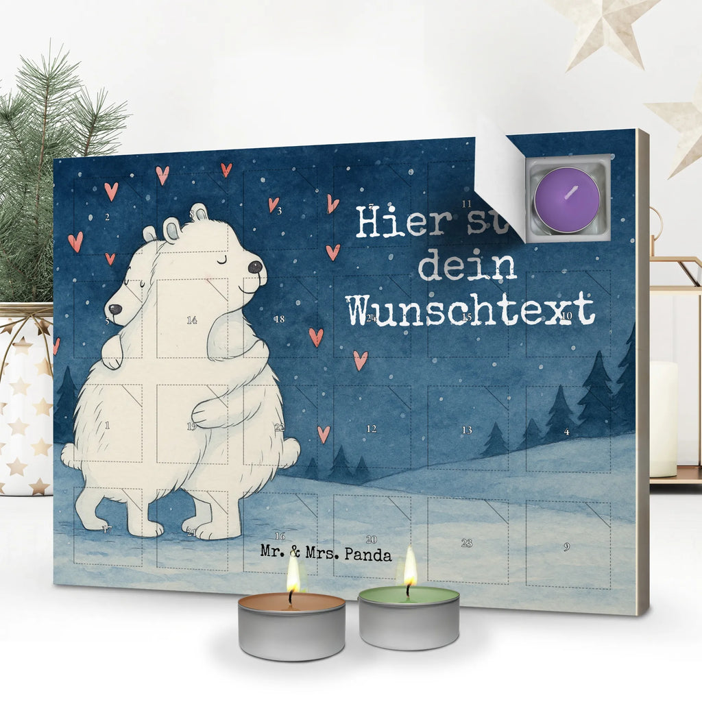 Personalisierter Duftkerzen Adventskalender Eisbär Umarmen Design Personalisierter Duftkerzen Adventskalender, Lustige Sprüche, Tiere, Tiermotive, Gute Laune