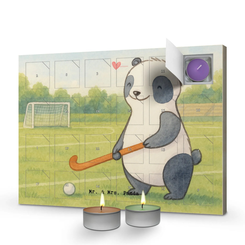 Scented candle advent calendar panda play hockey Design Gift, sport, hobby, giving, thank you, award, profit, athlete, Play hockey, hockey stick, field hockey, hockey club