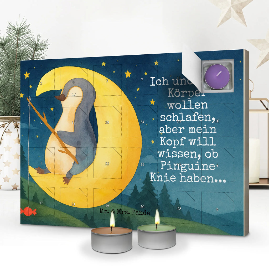 Scented candle advent calendar Penguin moon Design Penguin, North Pole, Winter, Penguins, guest room, sleep, penguins, falling asleep, saying, insomnia, night's rest, bedroom