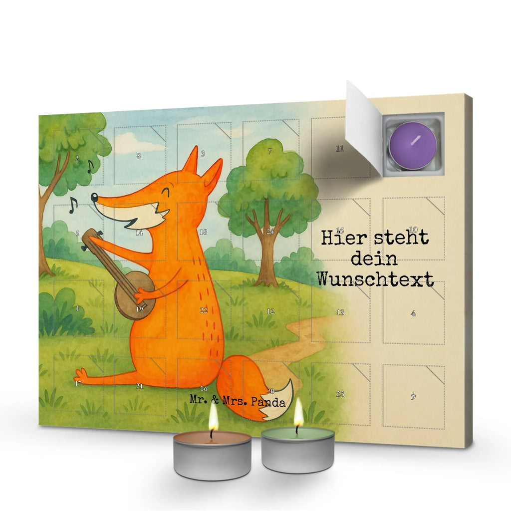 Personalisierter Duftkerzen Adventskalender Fuchs Gitarre Design Personalisierter Duftkerzen Adventskalender, Fuchs, Füchse, Geschenk Musiker, Sängerin, Sänger, Gitarre, Musik Spruch, Musikerin