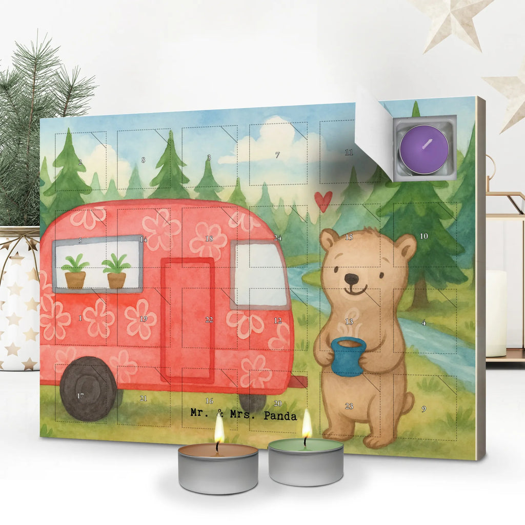Scented candle advent calendar bear camper Design Gift, sport, hobby, giving, thank you, award, profit, athlete, Camping, Camper, RV, Vacation, Road Trip, Campground