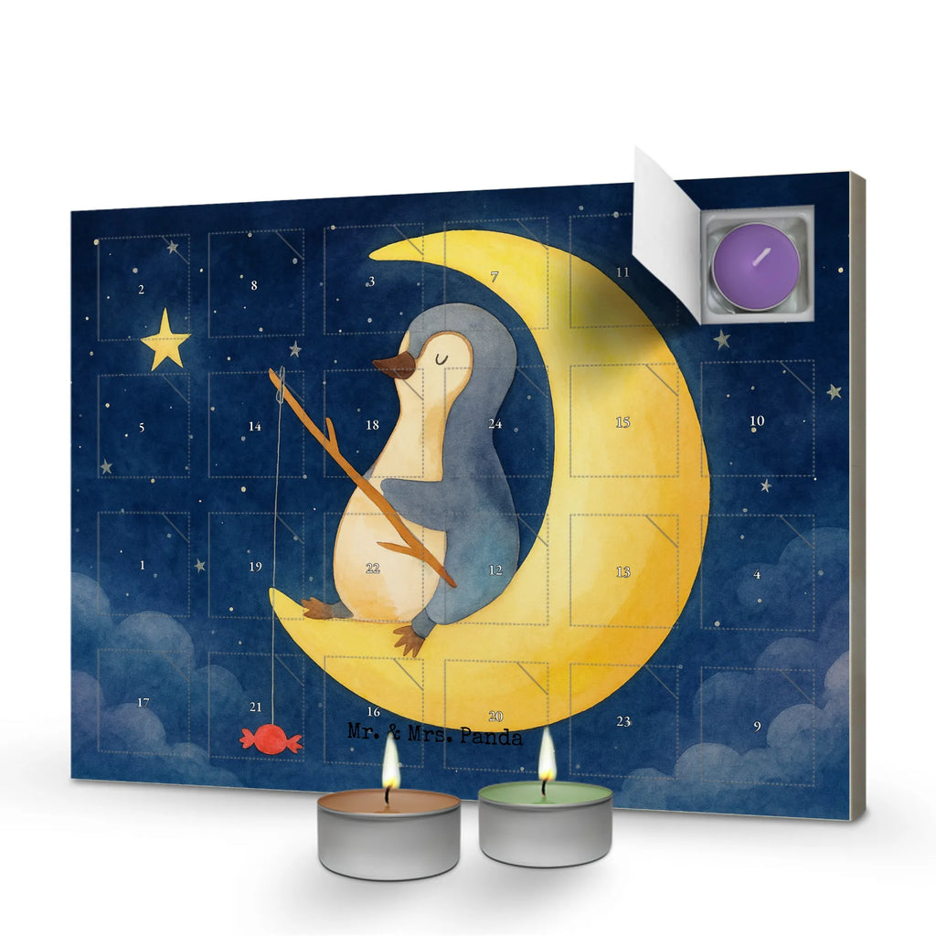 Scented candle advent calendar Penguin moon Design Penguin, North Pole, Winter, Penguins, guest room, sleep, penguins, falling asleep, saying, insomnia, night's rest, bedroom