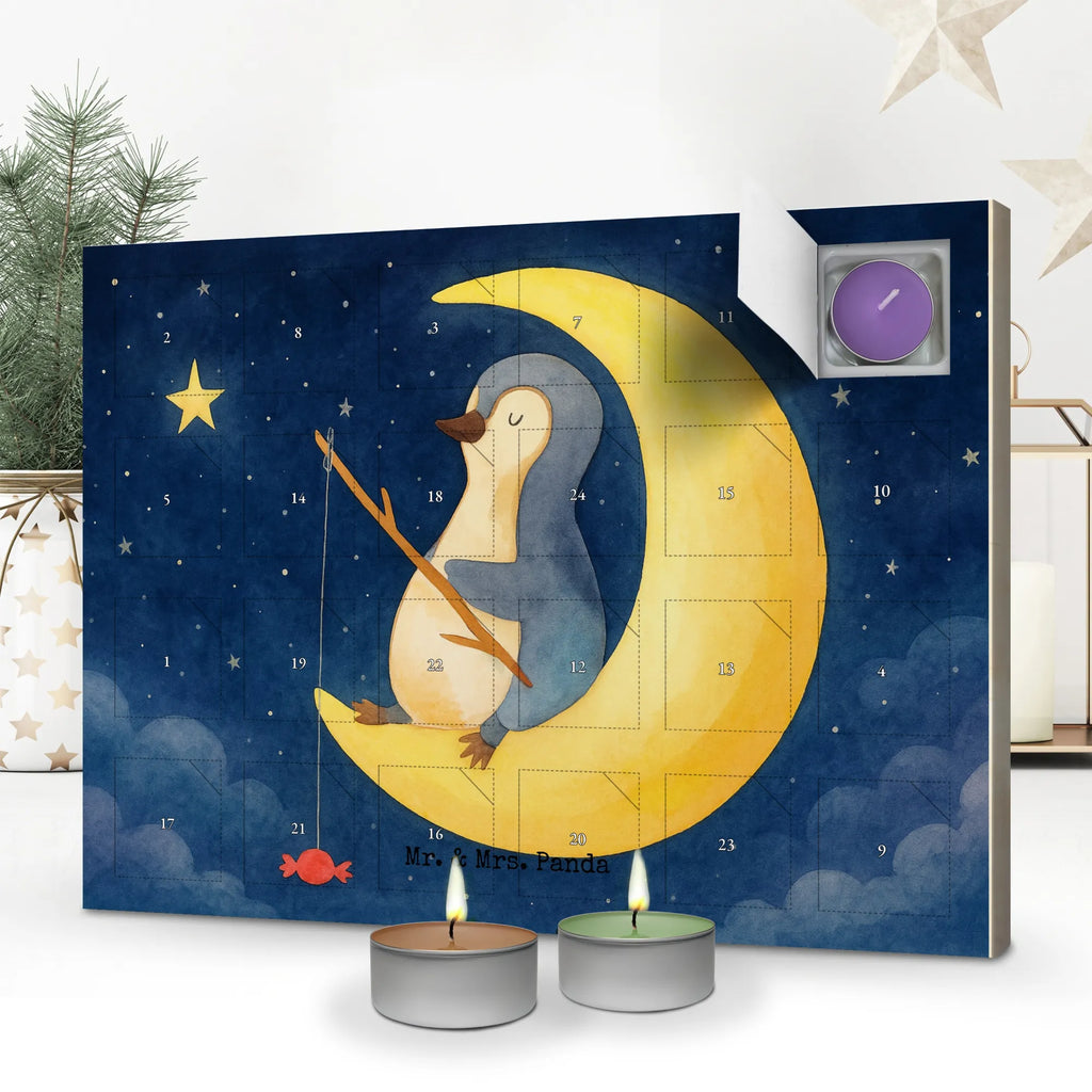 Scented candle advent calendar Penguin moon Design Penguin, North Pole, Winter, Penguins, guest room, sleep, penguins, falling asleep, saying, insomnia, night's rest, bedroom