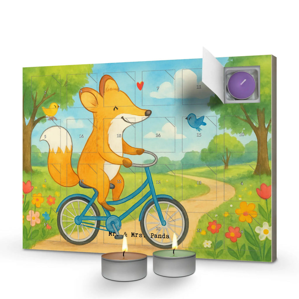 Scented candle advent calendar Fox cycle Design Gift, sport, hobby, giving, thank you, award, profit, athlete, mountain biking, cycling, Biking, trekking