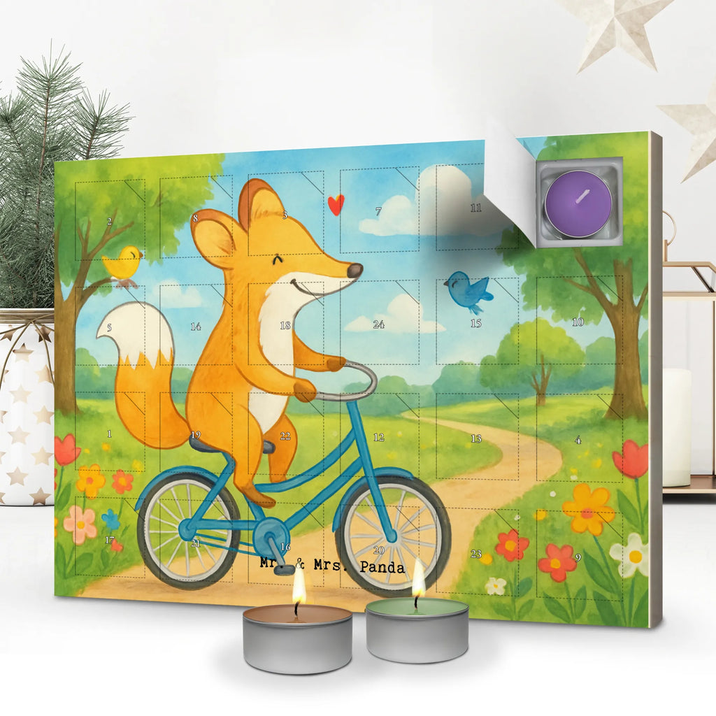 Scented candle advent calendar Fox cycle Design Gift, sport, hobby, giving, thank you, award, profit, athlete, mountain biking, cycling, Biking, trekking