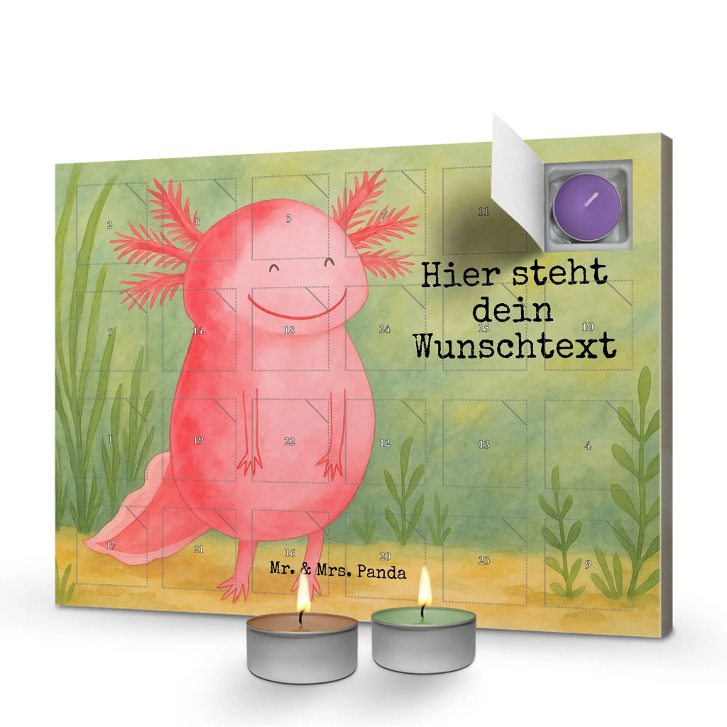 Personalisierter Duftkerzen Adventskalender Axolotl Glücklich Design Personalisierter Duftkerzen Adventskalender, Axolotl, Molch, Axolot, Motivation, Lurch, Schwanzlurch, Gute Laune, Lurche