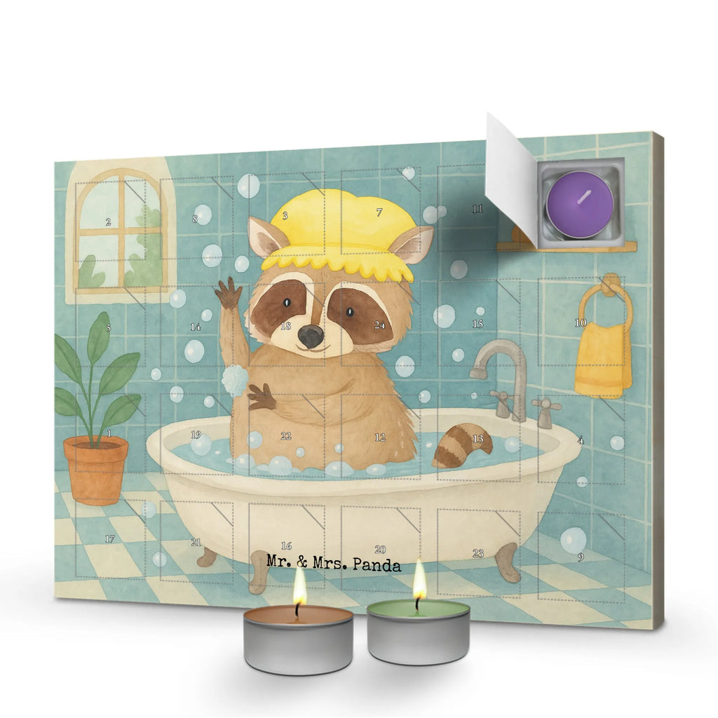 Scented candle advent calendar Raccoon Design small animals, cute, funny, cute animal motives, hand drawn, small world, funny sayings, good mood, happy, gifts, gift ideas, special gifts, animal lover, card, daydreaming, raccoon, plan, soap bubbles, wash