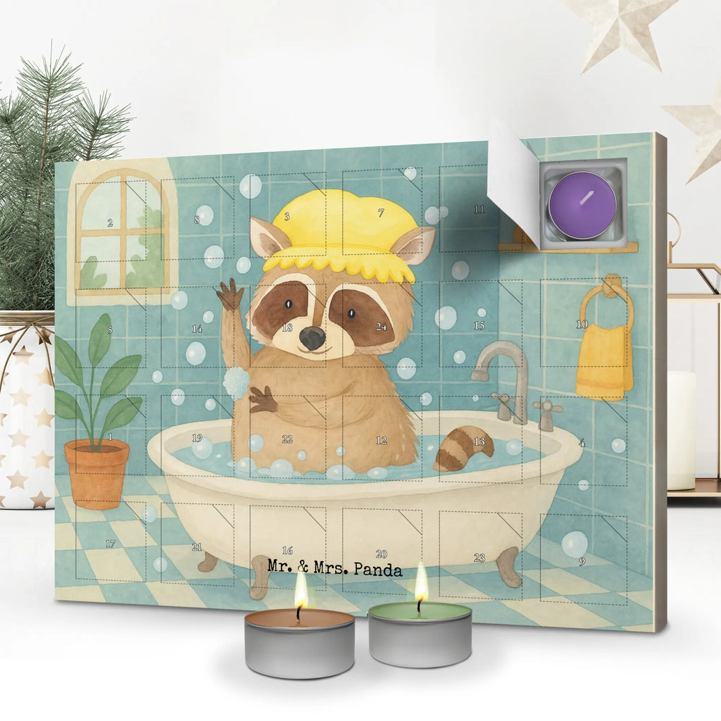Scented candle advent calendar Raccoon Design small animals, cute, funny, cute animal motives, hand drawn, small world, funny sayings, good mood, happy, gifts, gift ideas, special gifts, animal lover, card, daydreaming, raccoon, plan, soap bubbles, wash