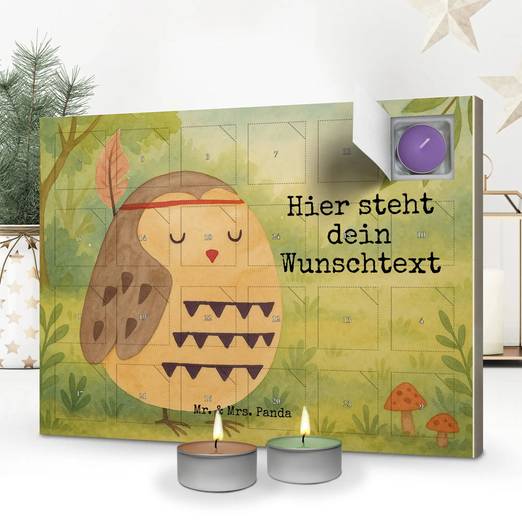 Personalisierter Duftkerzen Adventskalender Eule Federschmuck Design Personalisierter Duftkerzen Adventskalender, Eule, Federschmuck, Dekoration, Das Leben Ist Ein Abenteuer, Eule Deko, Reisespruch, Owl