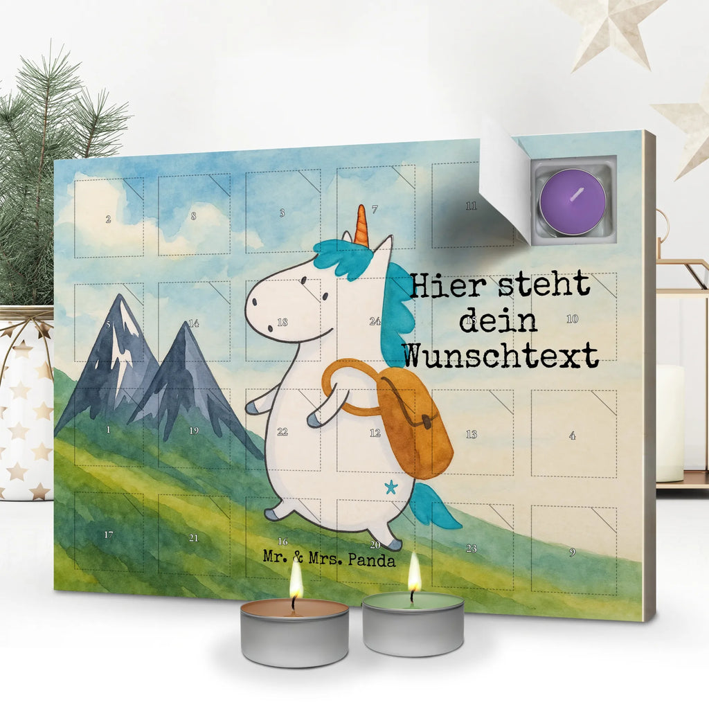 Personalisierter Duftkerzen Adventskalender Einhorn Bergsteiger Design Personalisierter Duftkerzen Adventskalender, Unicorn, Einhorn, Einhörner, Einhorn Deko, Reisen, Bergsteiger, Entdecker, Urlaub, Abenteuer, Berge, Weltreise, Weltenbummler, Abenteurer