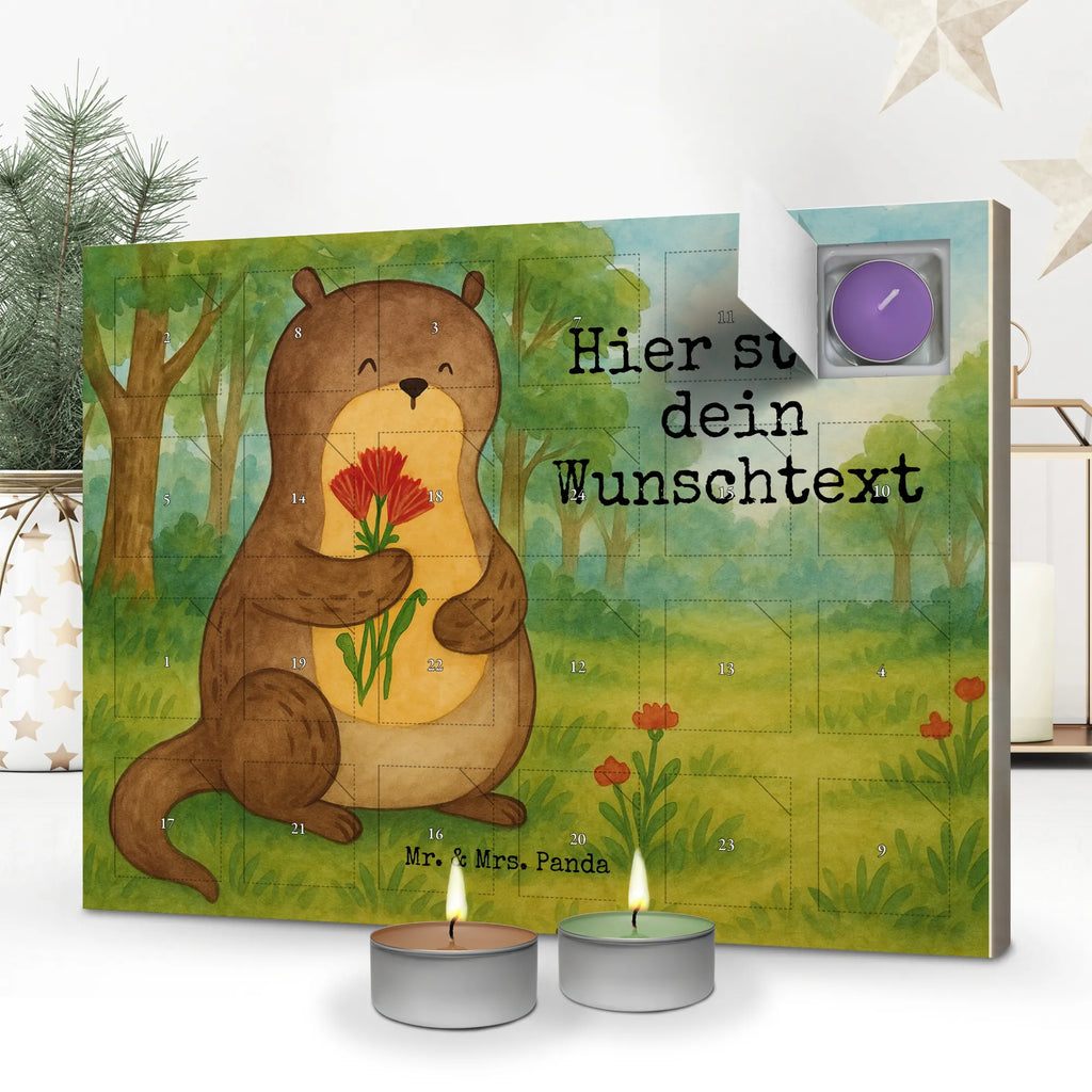 Personalisierter Duftkerzen Adventskalender Otter Blumenstrauß Design Personalisierter Duftkerzen Adventskalender, Otter, Fischotter, Seeotter, Otter Seeotter See Otter