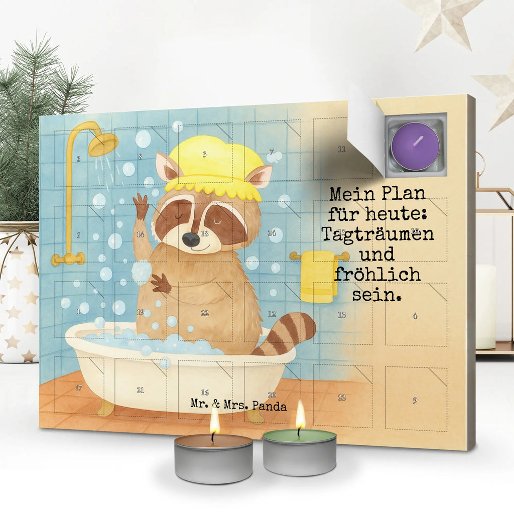Scented candle advent calendar Raccoon Design small animals, cute, funny, cute animal motives, hand drawn, small world, funny sayings, good mood, happy, gifts, gift ideas, special gifts, animal lover, card, daydreaming, raccoon, plan, soap bubbles, wash