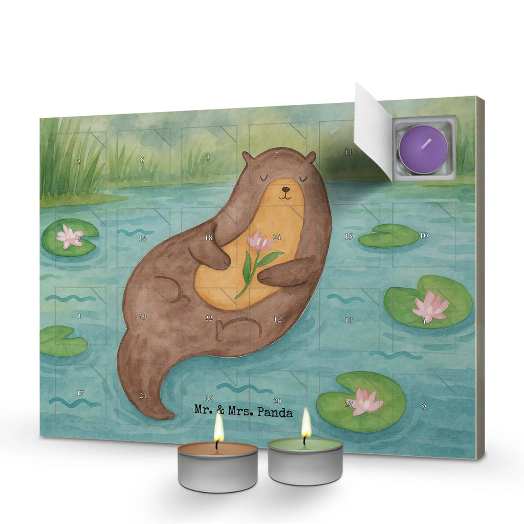 Scented candle advent calendar otter Water Lily Design animal lover, marten, sea otter, European otter, water mammal, aquatic animal, baby otter, predator, water, otter gifts, gift ideas for animal lovers, animal, mammal, water animal, gifts for people in love