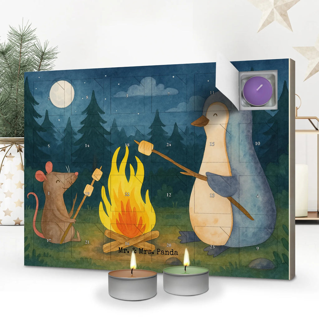 Scented candle advent calendar Penguin campfire Design Penguin, North Pole, Winter, Penguins, fire, mouse, work, life, office, marshmallows, motivation, job, everyday office life, life motto, love, barbecue, new start, life motivation, campfire, penguins