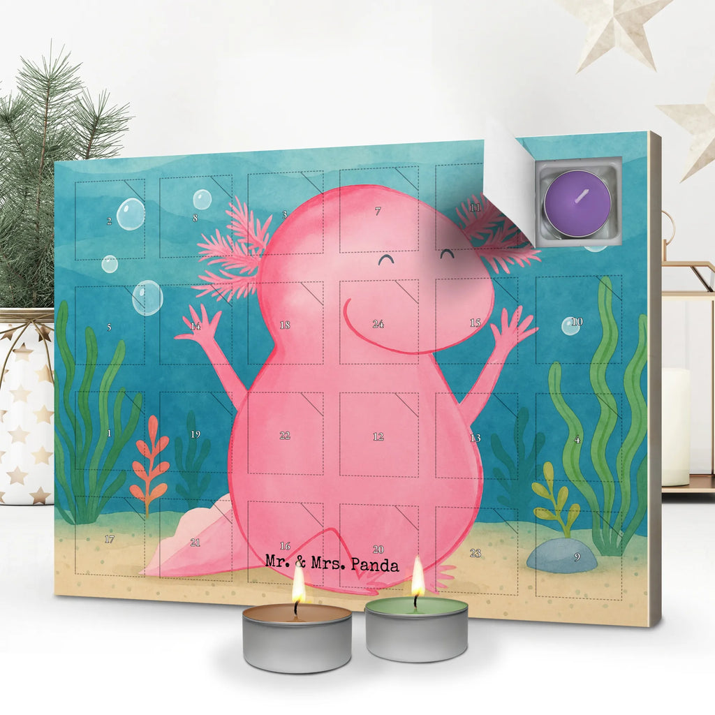 Scented candle advent calendar axolotl Hooray Design Axolotl, Axelotl, marine animals, Mexican walking fish, salamander, cheerful, amphibian, axolotl, motivation, tail, satisfaction, axolot, joy, fun