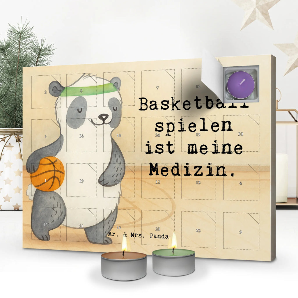 Scented candle advent calendar panda basketball Design Gift, sport, hobby, giving, thank you, award, profit, athlete, basketball club, basketball, basketball court, basketball association