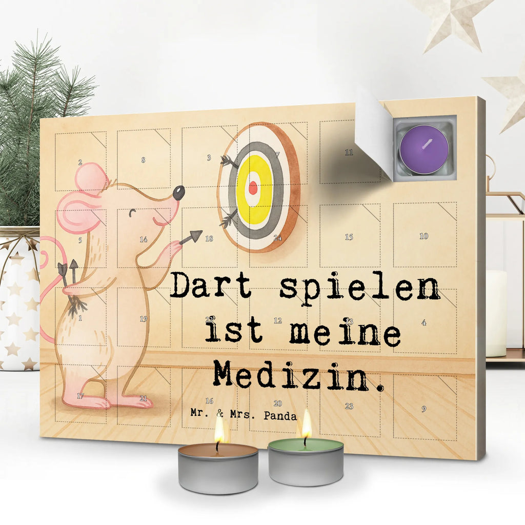 Scented candle advent calendar Mouse play darts Design Gift, sport, hobby, giving, thank you, award, profit, athlete, darts tournament, darts, Play darts
