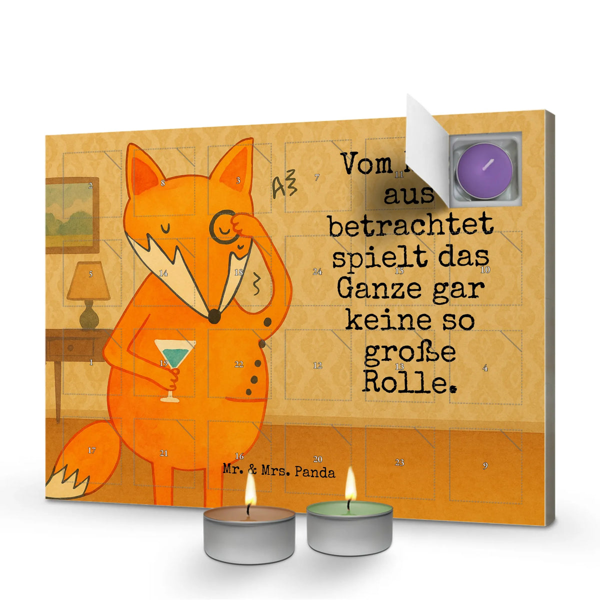 Scented candle advent calendar Fox lord Design fox, foxes, forest wildlife, clever as a fox, animal lover, motivation saying, saying funny, lovesickness gift, words of consolation, problem solving