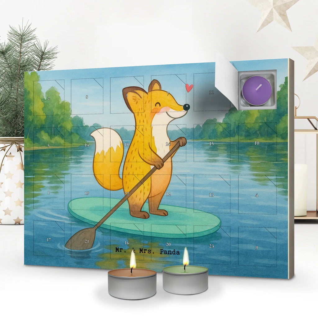 Scented candle advent calendar Fox Stand up paddling Design Gift, sport, hobby, giving, thank you, award, profit, athlete, stand up paddle, Paddle Boarding, SUB, Stand Up Paddling, subben