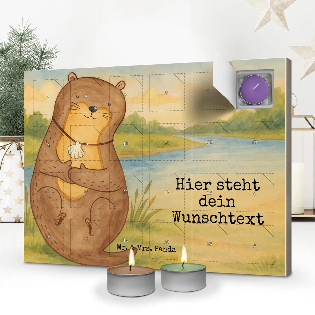 Personalisierter Duftkerzen Adventskalender Otter Muschel Design Personalisierter Duftkerzen Adventskalender, Otter, Fischotter, Seeotter, Grübeln, Träumen, Tagträumen, Otterliebe, Motivation, Büro