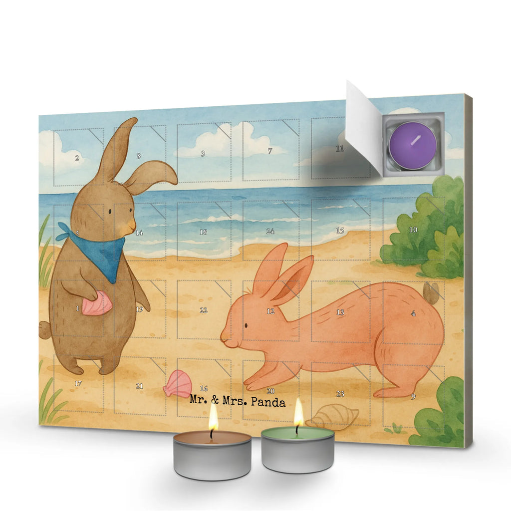 Scented candle advent calendar Bunnies with seashell Design Family, Father's Day, Mother's Day, brother, sister, Mom, Dad, BFF, sea, girlfriends, best friends, rabbits, best friend, collecting shells, girlfriend, shells