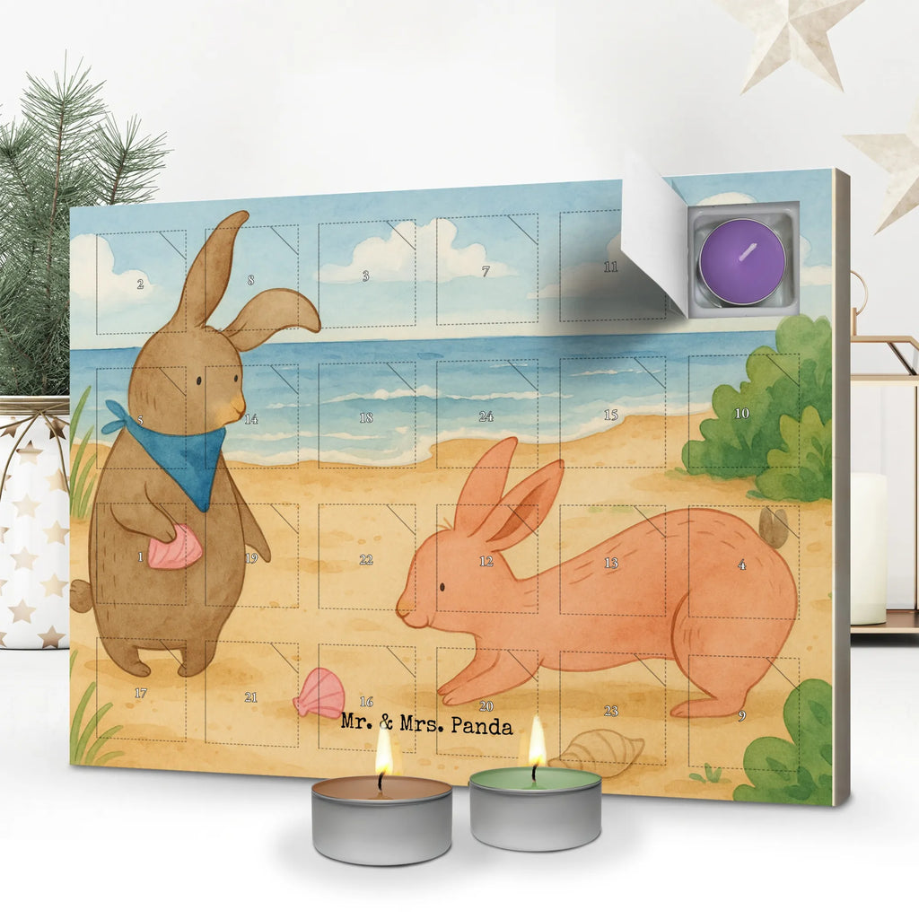Scented candle advent calendar Bunnies with seashell Design Family, Father's Day, Mother's Day, brother, sister, Mom, Dad, BFF, sea, girlfriends, best friends, rabbits, best friend, collecting shells, girlfriend, shells