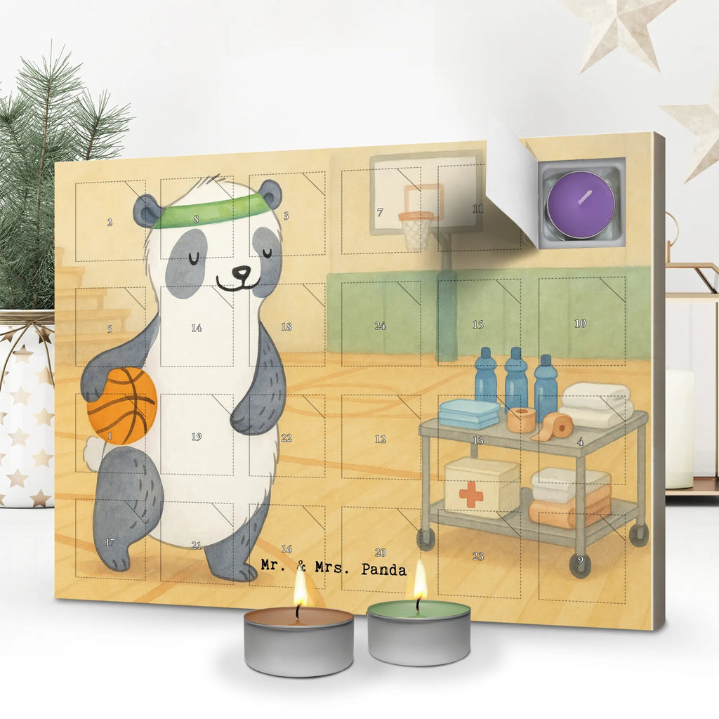 Scented candle advent calendar panda basketball Design Gift, sport, hobby, giving, thank you, award, profit, athlete, basketball club, basketball, basketball court, basketball association