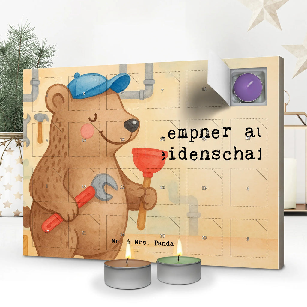 Scented candle advent calendar Plumber Passion Design gift, gift idea, best, farewell gift, passing exam, anniversary, retirement, promotion, job start, sayings, funny, profession