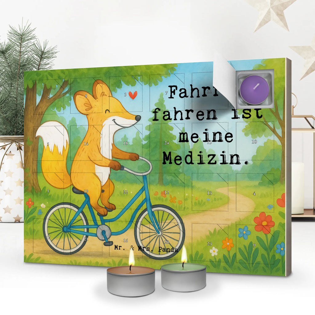 Scented candle advent calendar Fox cycle Design Gift, sport, hobby, giving, thank you, award, profit, athlete, mountain biking, cycling, Biking, trekking