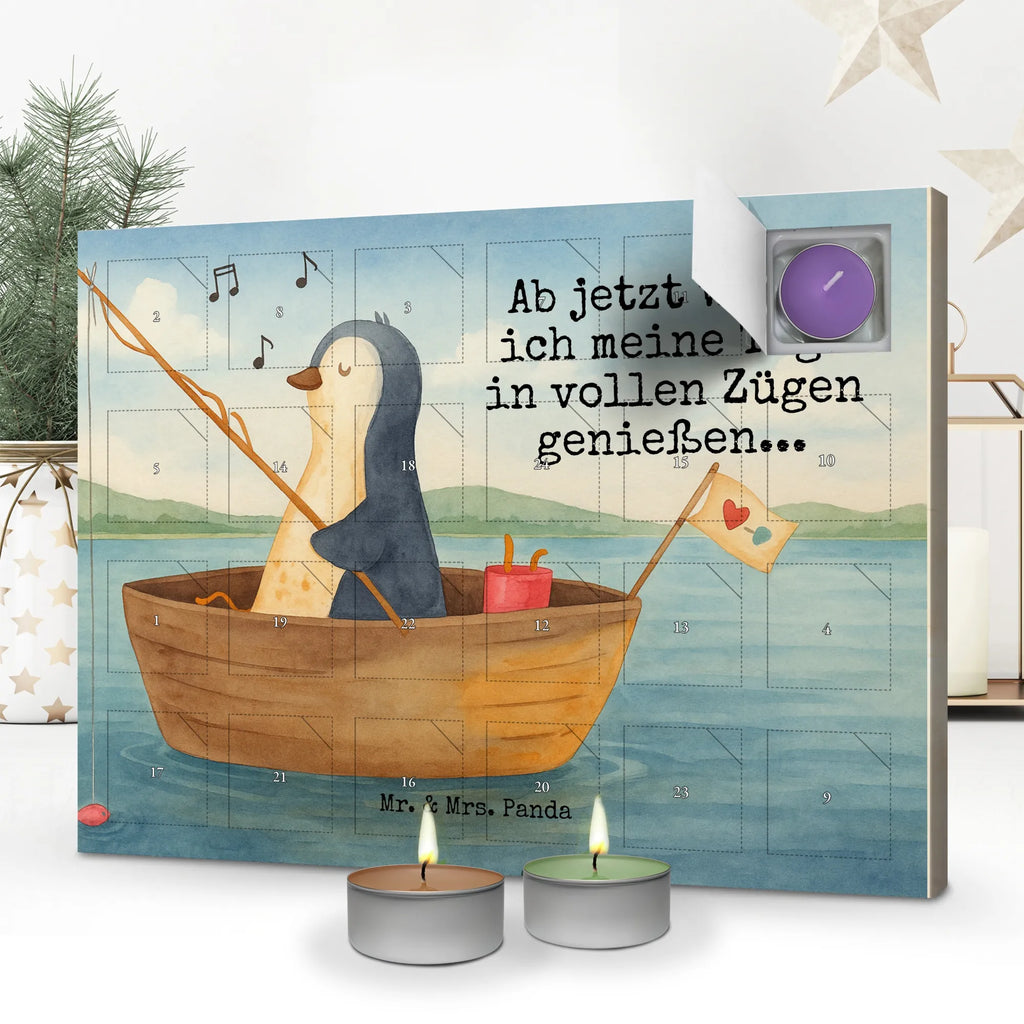 Scented candle advent calendar Penguin fishing boat Design Penguin, North Pole, Winter, Penguins, life, fishing boat, boat, penguins, gift idea heartache, divorce, enjoy, love of life, fishing, separation, new beginning, new start, motivation