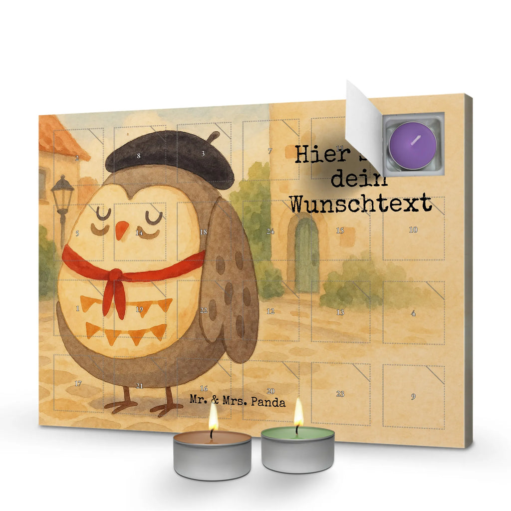Personalisierter Duftkerzen Adventskalender Eule Frankreich Design Personalisierter Duftkerzen Adventskalender, Eule, La Vie Est Belle, Owl, Eule Deko, Eulen, Das Leben Ist schön, Frankreich, Hibou, Spruch Französisch, Spruch schön