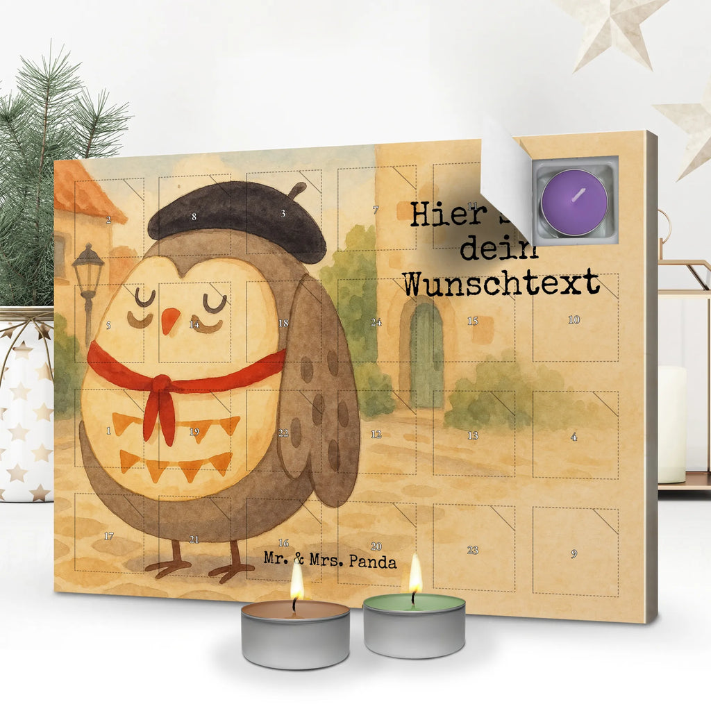 Personalisierter Duftkerzen Adventskalender Eule Frankreich Design Personalisierter Duftkerzen Adventskalender, Eule, La Vie Est Belle, Owl, Eule Deko, Eulen, Das Leben Ist schön, Frankreich, Hibou, Spruch Französisch, Spruch schön