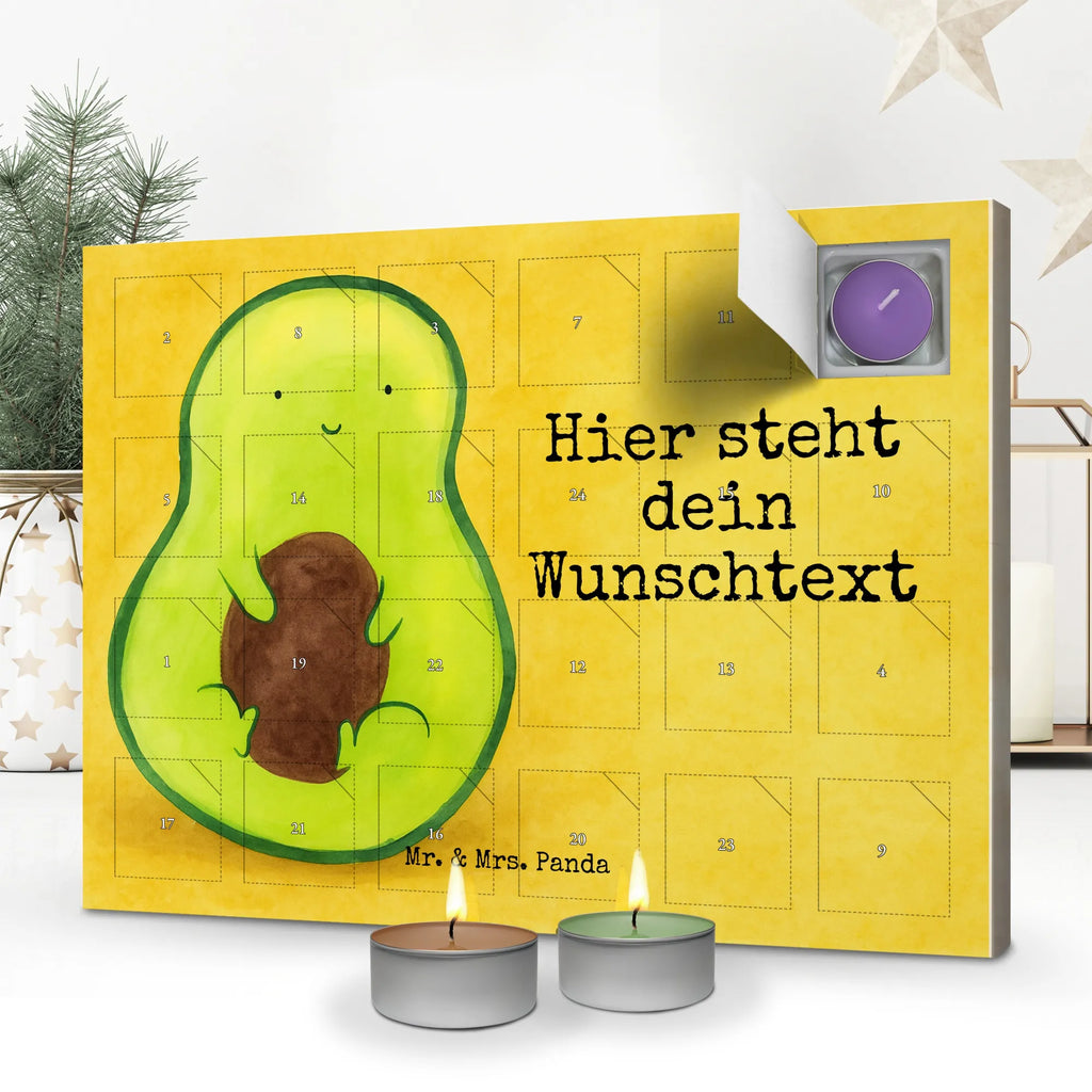 Personalisierter Duftkerzen Adventskalender Avocado Kern Design Personalisierter Duftkerzen Adventskalender, Avocado, Veggie, Vegan, Gesund, Pflanze, Spruch Leben, Avokado, Kern, Avocadokern