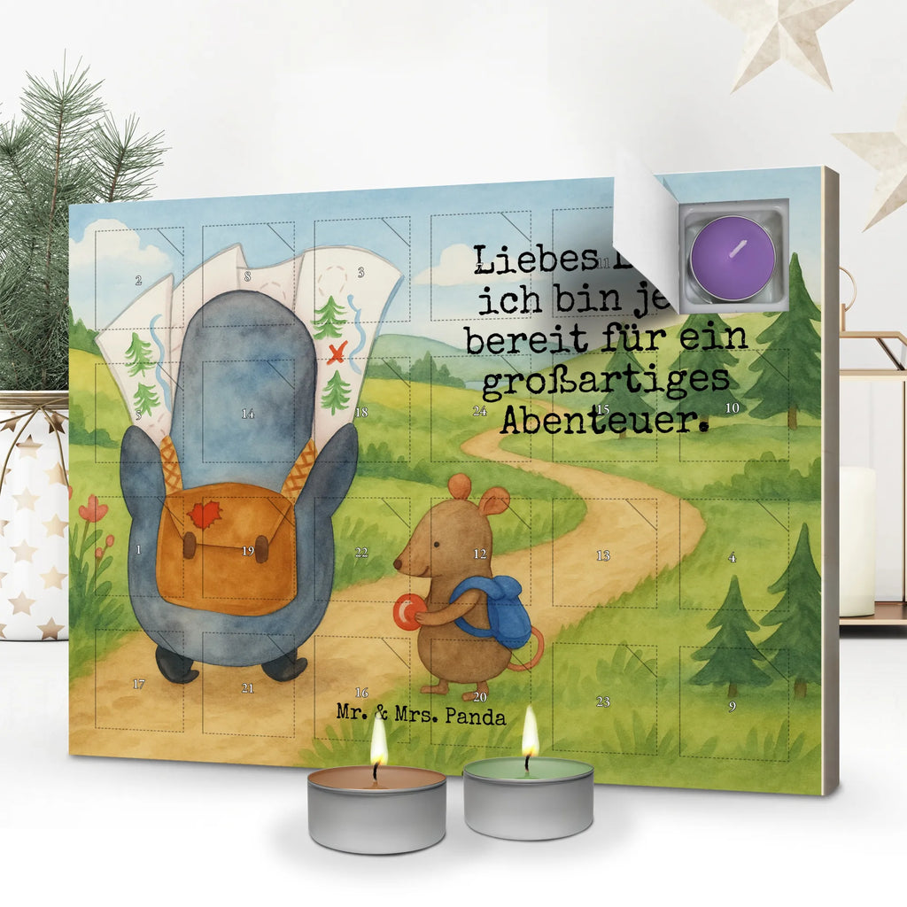 Scented candle advent calendar Penguin & Mouse Hiker Design Penguin, North Pole, Winter, Penguins, penguins, road trip, adventurer, penguin, excursion, wanderlust, adventure, hiking