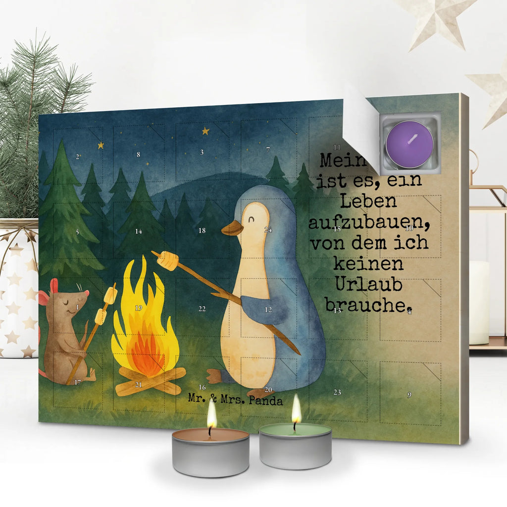 Scented candle advent calendar Penguin campfire Design Penguin, North Pole, Winter, Penguins, fire, mouse, work, life, office, marshmallows, motivation, job, everyday office life, life motto, love, barbecue, new start, life motivation, campfire, penguins