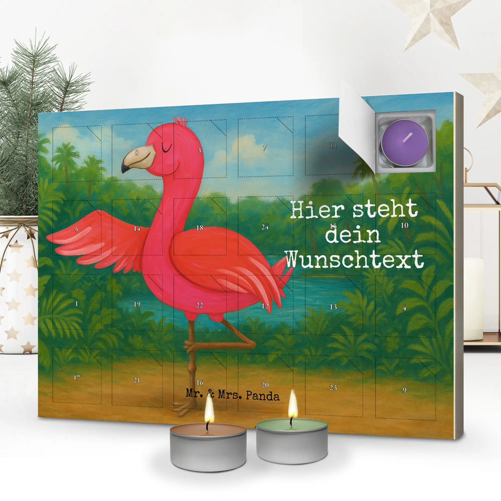 Personalisierter Duftkerzen Adventskalender Flamingo Yoga Design Personalisierter Duftkerzen Adventskalender, Flamingo, Yoga, Achtsamkeit, Aufregen, Namaste, Tiefenentspannung, Entspannung, Vogel, Ärger, Yoga-Übung
