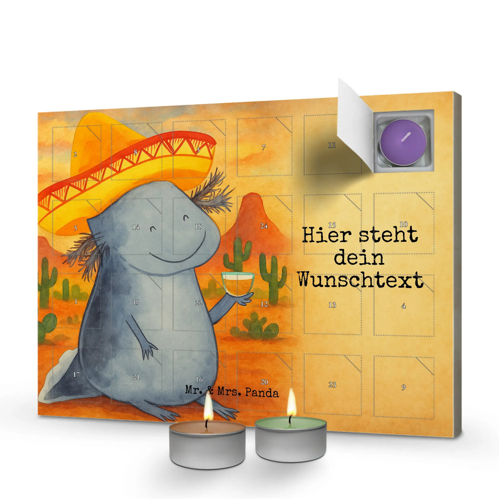 Personalisierter Duftkerzen Adventskalender Axolotl Tequila Design Personalisierter Duftkerzen Adventskalender, Axolotl, Molch, Spruch, Zitrone, Schwanzlurch, Axolot, Motivation, Sombrero, Feuersalamander, Tequila, Mexico, Lurche, Mexiko, Lurch, Feuerdrache