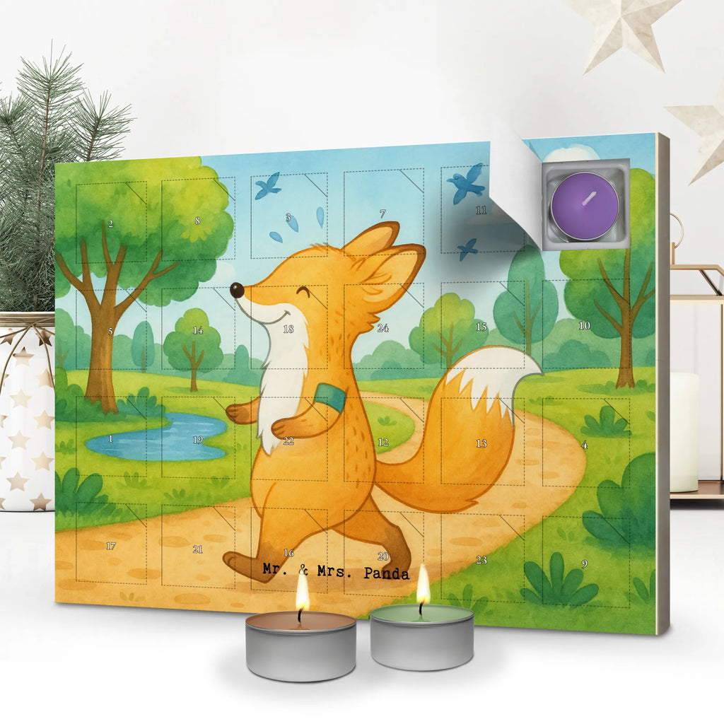 Scented candle advent calendar Fox Jog Design Gift, sport, hobby, giving, thank you, award, profit, athlete, jogging, running