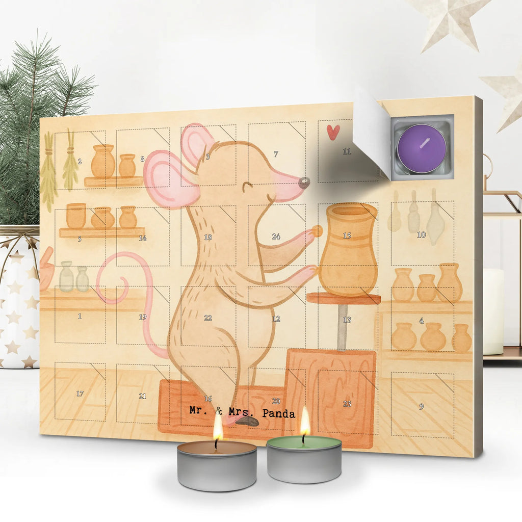 Scented candle advent calendar Mouse pottery Design Gift, sport, hobby, giving, thank you, award, profit, athlete, Pottery, pottery, pottery class