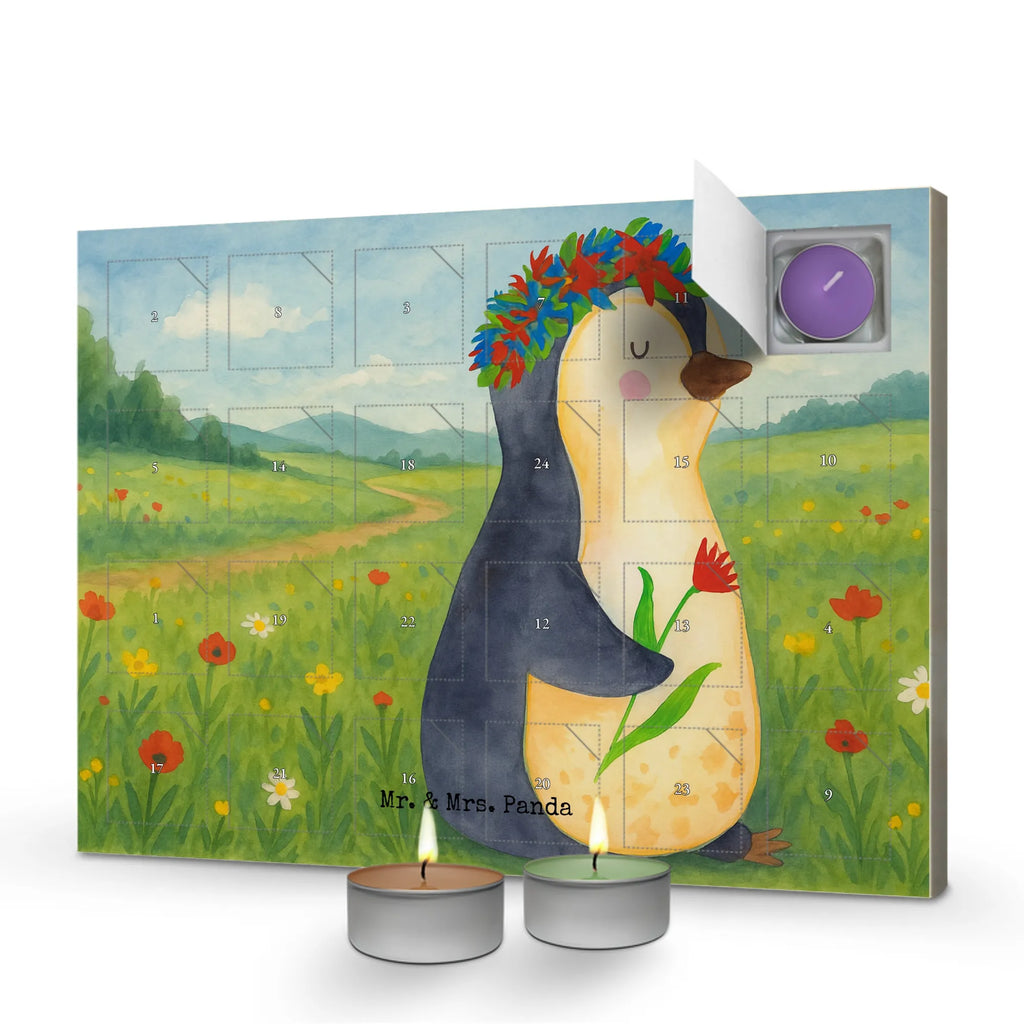 Scented candle advent calendar Penguin Flower Design Penguin, North Pole, Winter, Penguins, wishes, goals in life, motivation, penguins, goals, wreath of flowers, gift idea, life, love of life, universe, lovesickness
