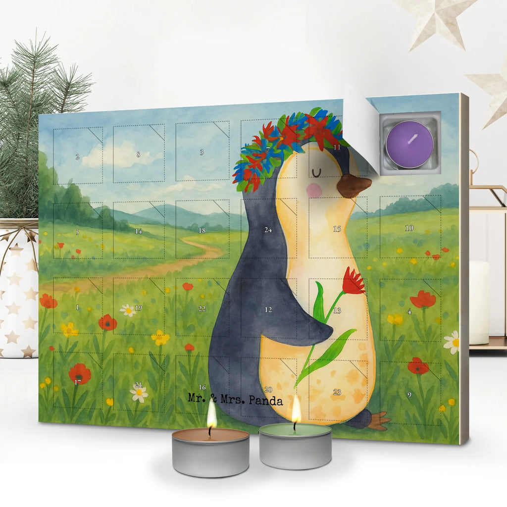 Scented candle advent calendar Penguin Flower Design Penguin, North Pole, Winter, Penguins, wishes, goals in life, motivation, penguins, goals, wreath of flowers, gift idea, life, love of life, universe, lovesickness
