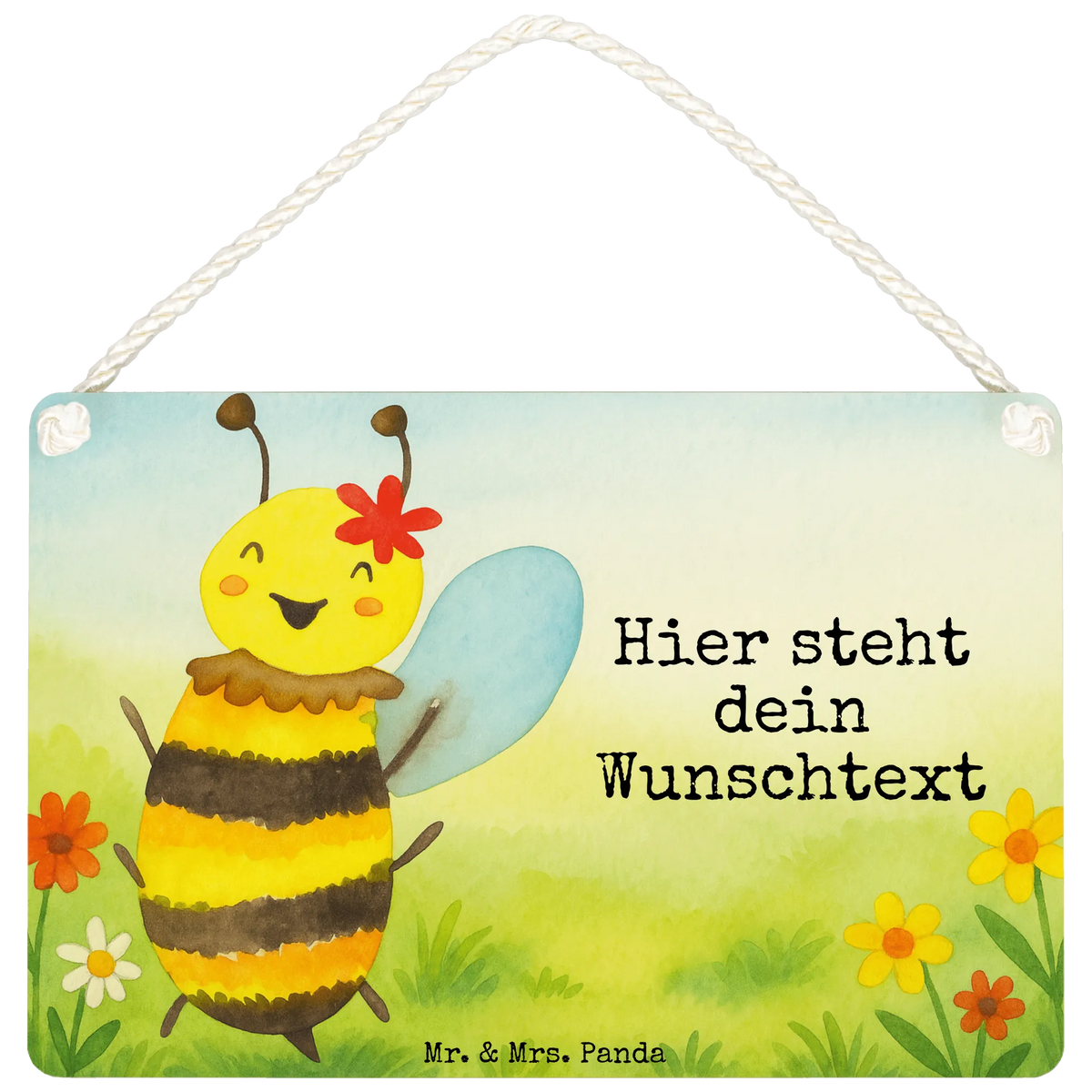 Personalisiertes Deko Schild Biene Happy Design Namensschilder personalisiert, Türschilder personalisiert, Türschilder mit Namen, Schild personalisiert, Dekoschild Personalisiert, Personalisiertes Holzschild, Personalisiertes Deko Schild, Personalisiertes Schild, Biene, Wespe, Hummel