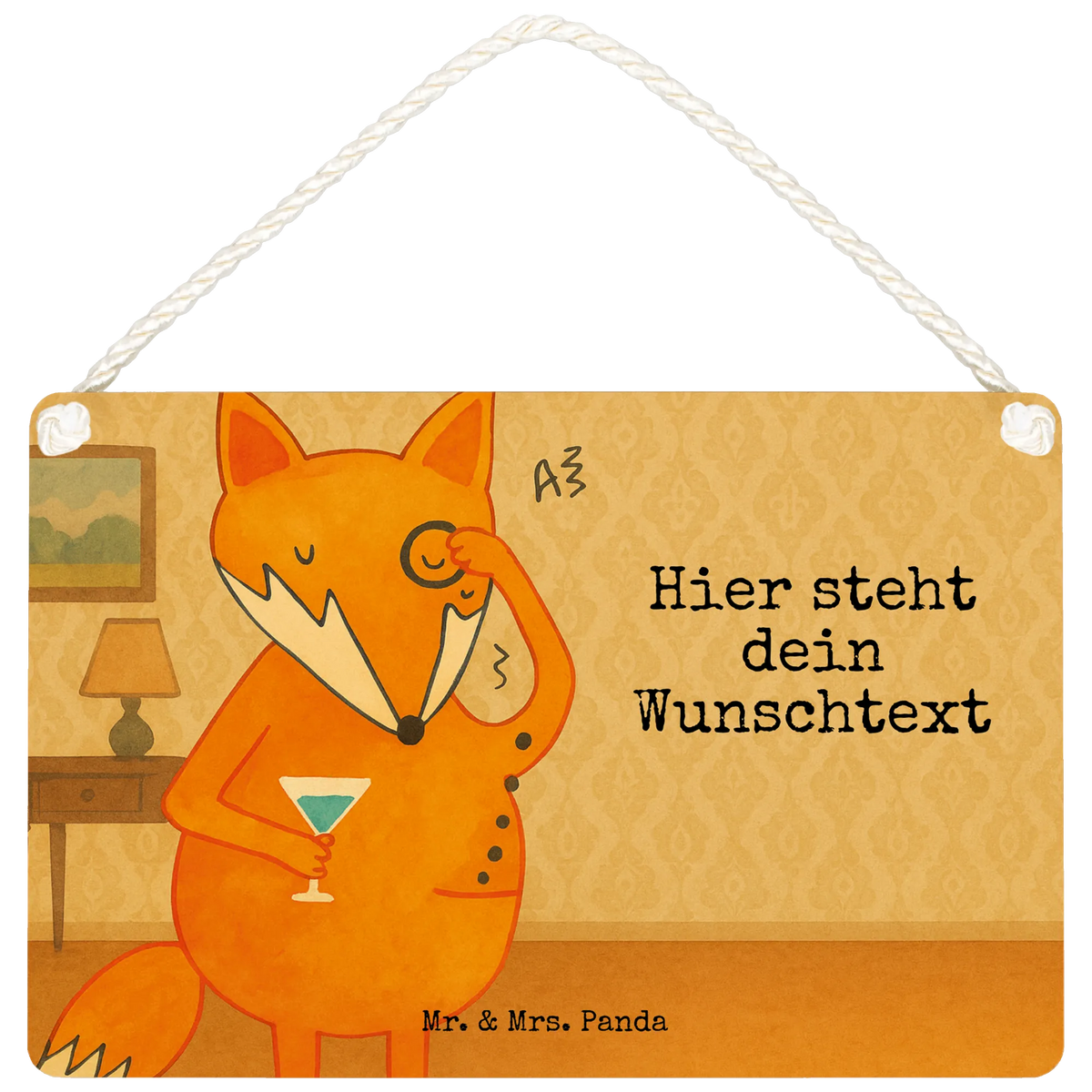 Personalisiertes Deko Schild Fuchs Lord Design