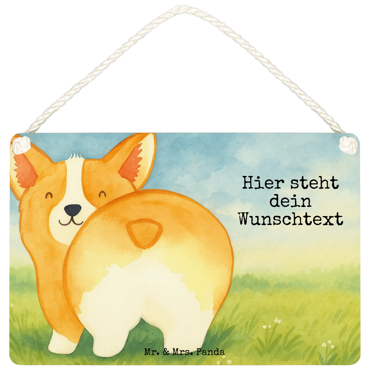Personalisiertes Deko Schild Corgi Po Design