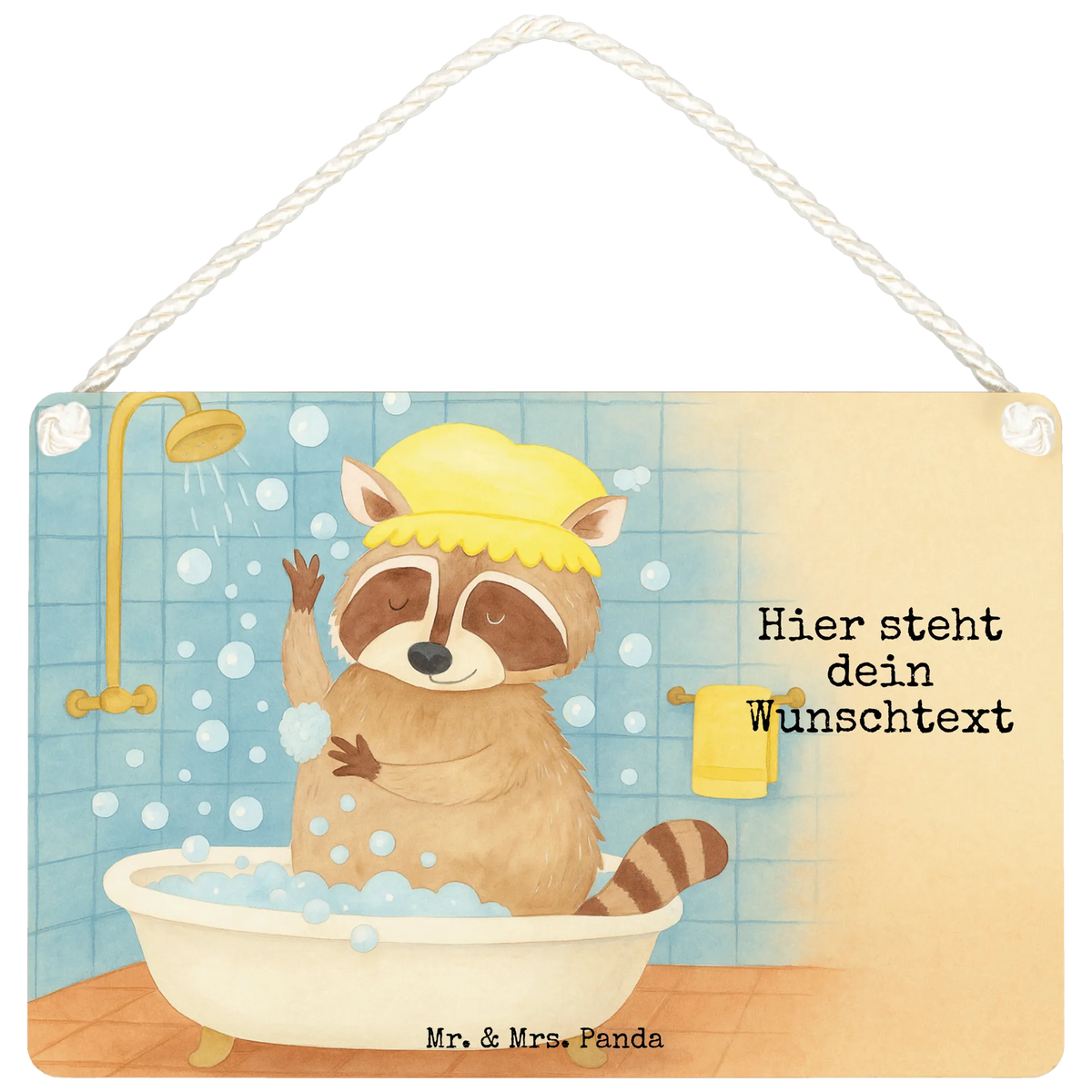 Personalisiertes Deko Schild Waschbär Design