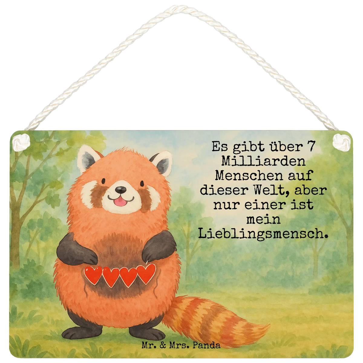 Dekoracyjny znak Czerwony Panda Design Motywy zwierzęce, dobra energia, zabawne powiedzonka, zwierzęta