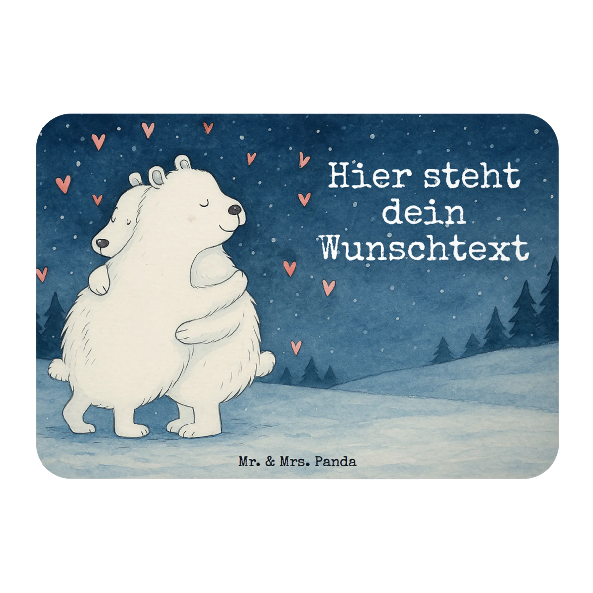 Personalized Magnet Icebear Embrace Design small animals, cute, funny, cute animal motives, hand drawn, small world, funny sayings, good mood, happy, gifts, gift ideas, special gifts, animal lover, card