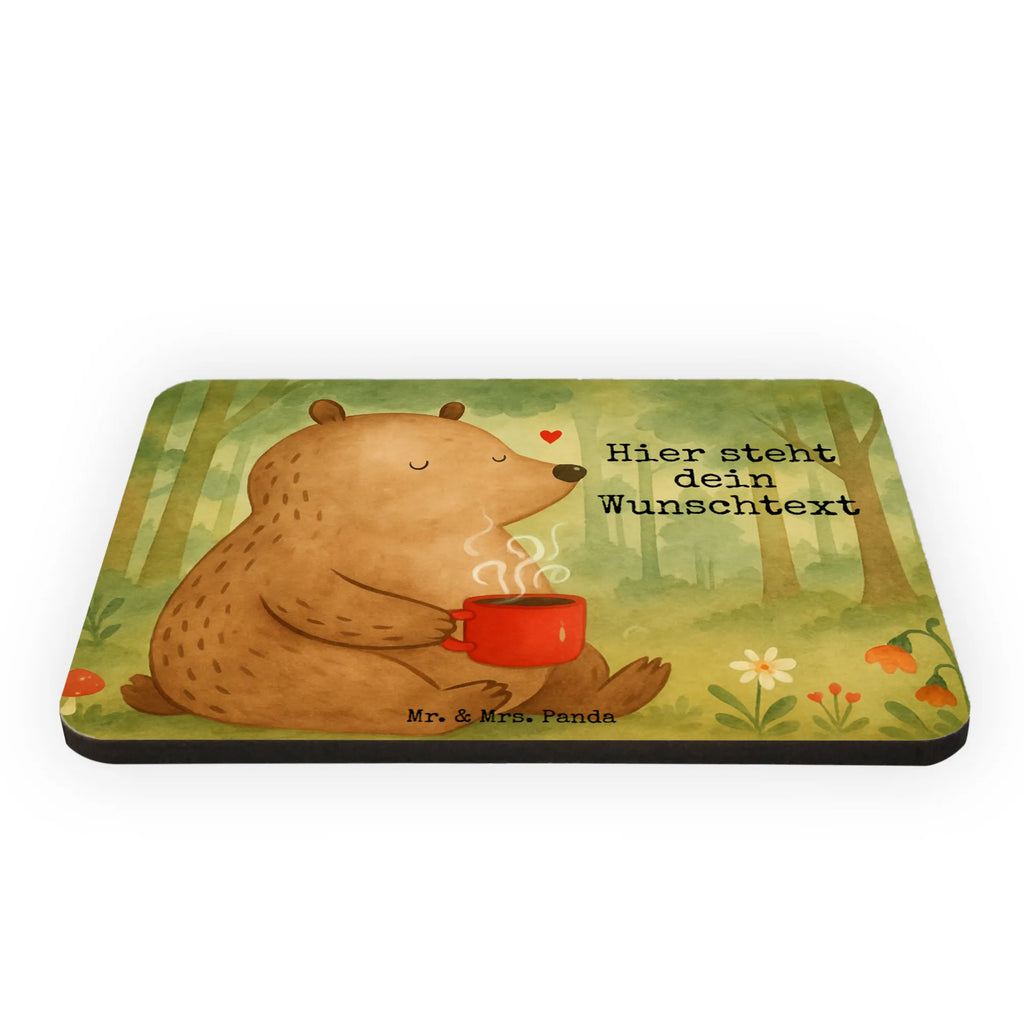 Personalizowany Magnes Niedźwiedź Poranna kawa Design Miłość, partner, przyjaciel, przyjaciółka, mąż, żona, wesele, zaręczyny, prośba o rękę, prezent miłosny, rocznica, dzień ślubu