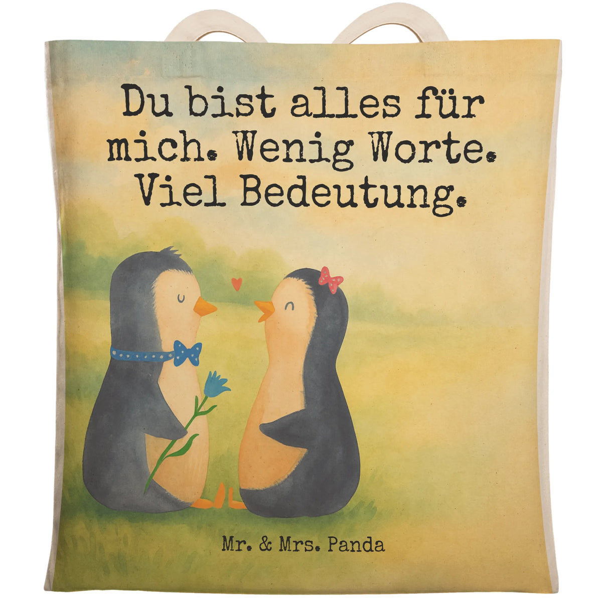 Einkaufstasche Pinguin Pärchen Design