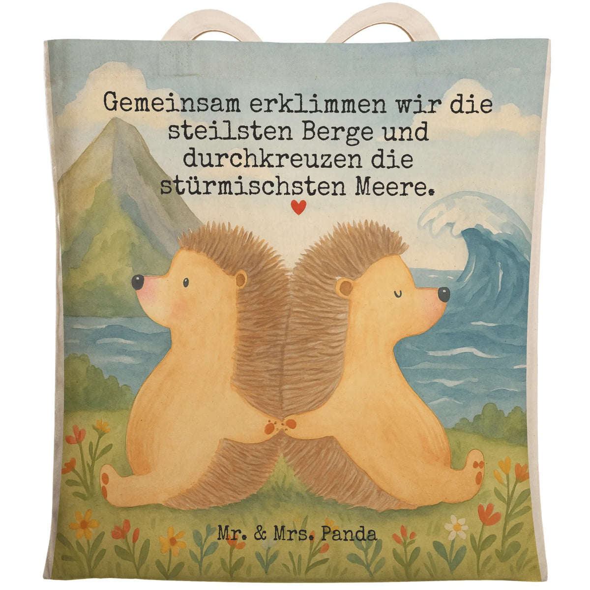 Shopping bag Hedgehogs holding hands Design Loving, Two, Together, Marriage, Proposal of marriage, Love gift, gift for her, gift for him, anniversary gift, togetherness, hedgehog love, wedding, proof of love, great love, love gift, love message, favourite person, gift for two, anniversary
